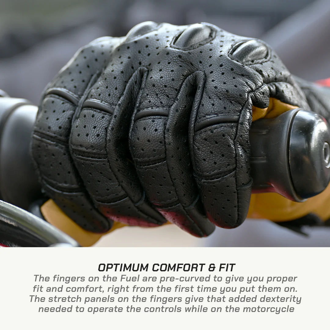 color_common ViaTerra fuel - retro classic leather motorcycle gloves have optimum comfort and fit