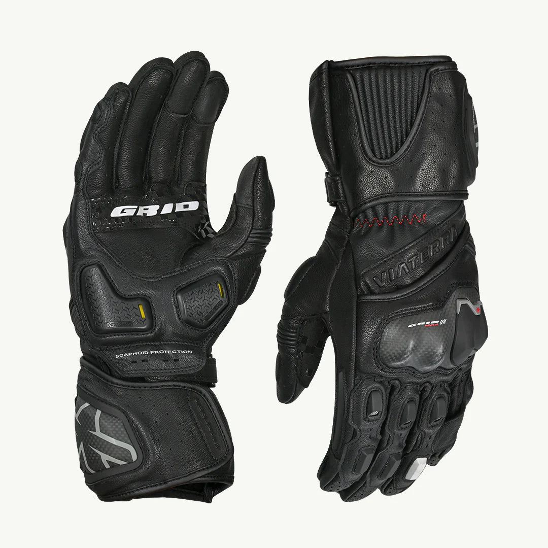 color_black Pair Of Black Full Gauntlet Riding Gloves