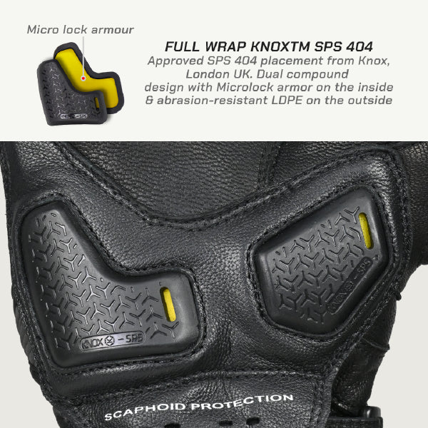 color_common GRID MK3-Full Gauntlet Gloves have full wrap Knox SPS 404