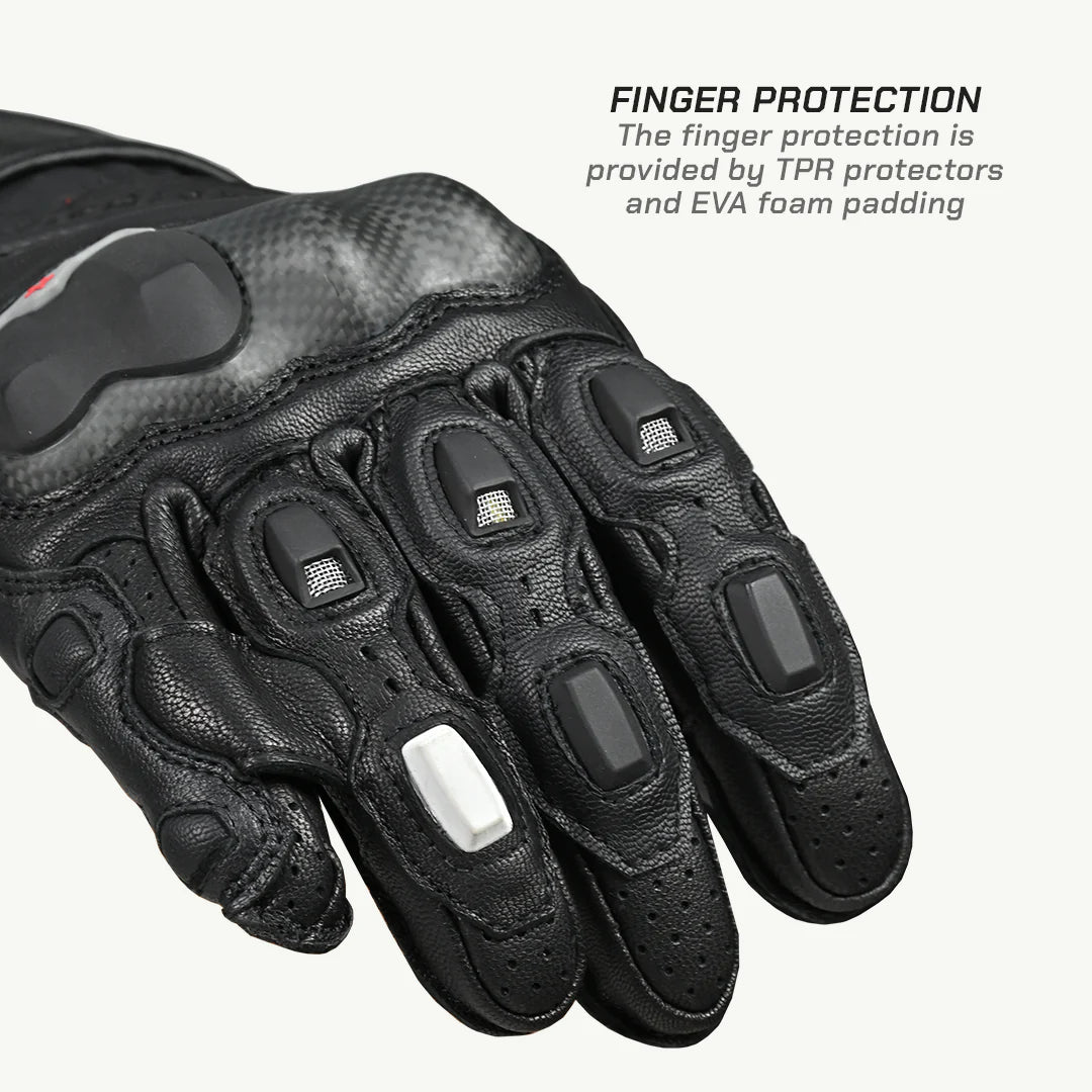 color_common Grid MK3-Full Gauntlet Gloves have finger protection
