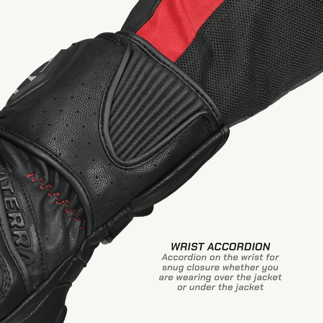 color_common Grid MK3-Full Gauntlet Gloves have wrist accordion