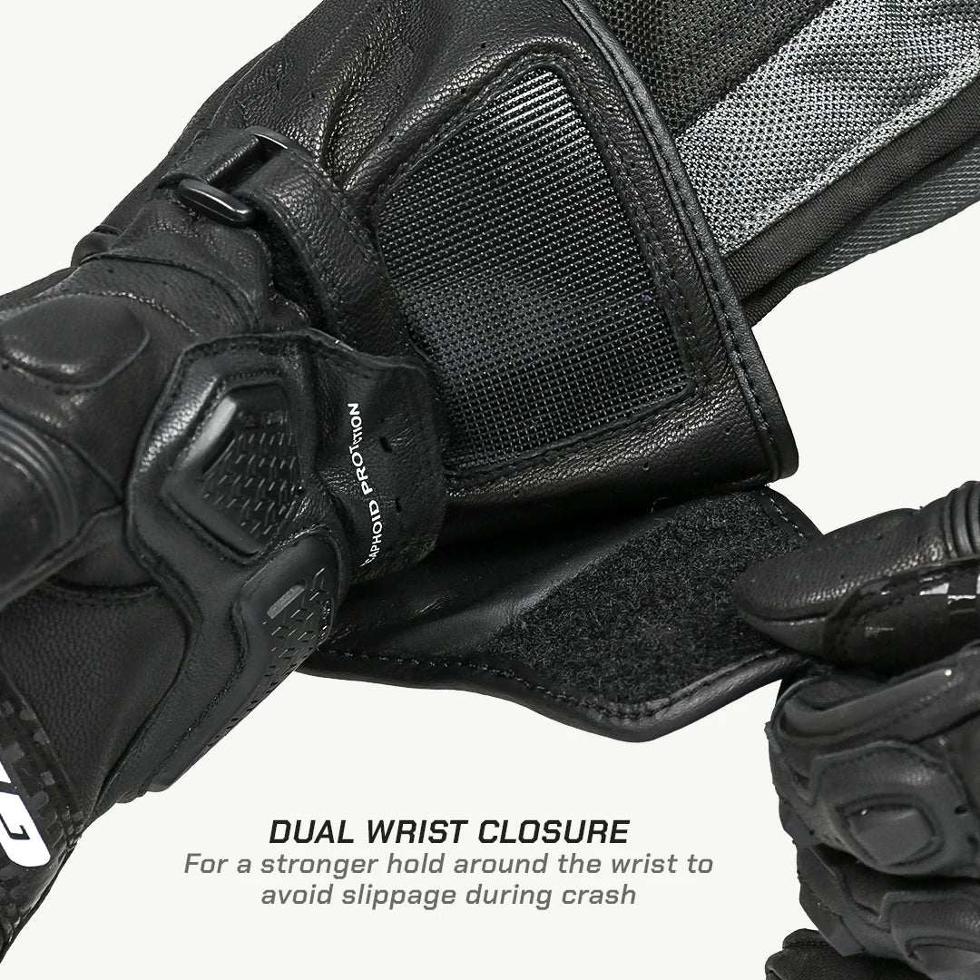 color_common Grid MK3-Full Gauntlet Gloves have dual wrist closure