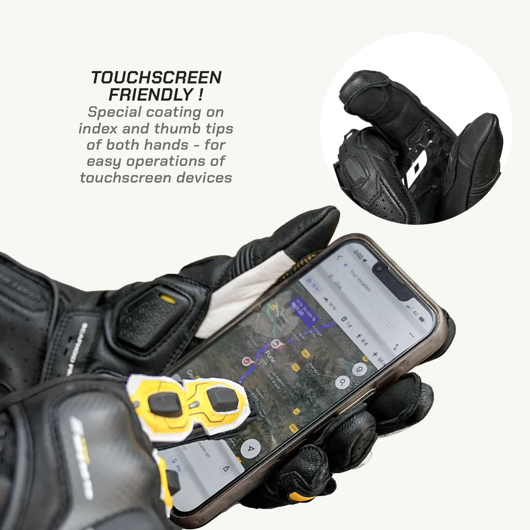 color_common Grid MK3-Full Gauntlet Gloves is touchscreen friendly