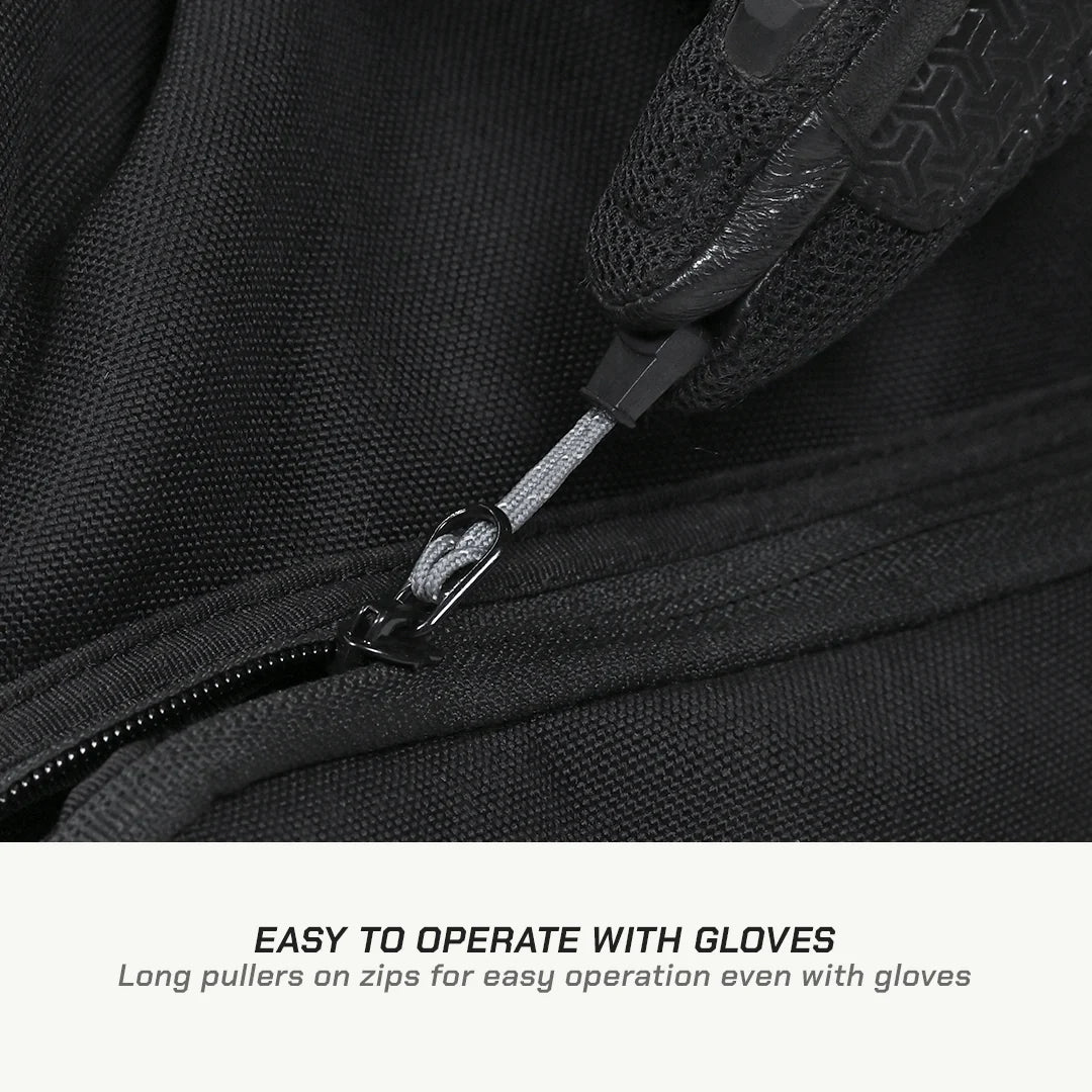 color_common ViaTerra rtw series - hammerhead 45 universal motorcycle tailbag has a long puller on zip