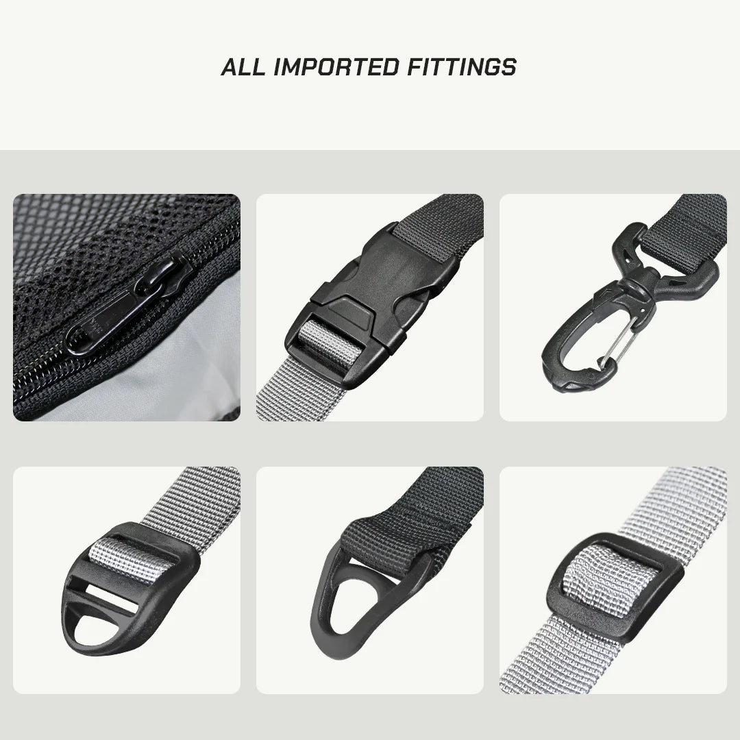 color_common ViaTerra rtw series - hammerhead 45 universal motorcycle tailbag has all imported fittings