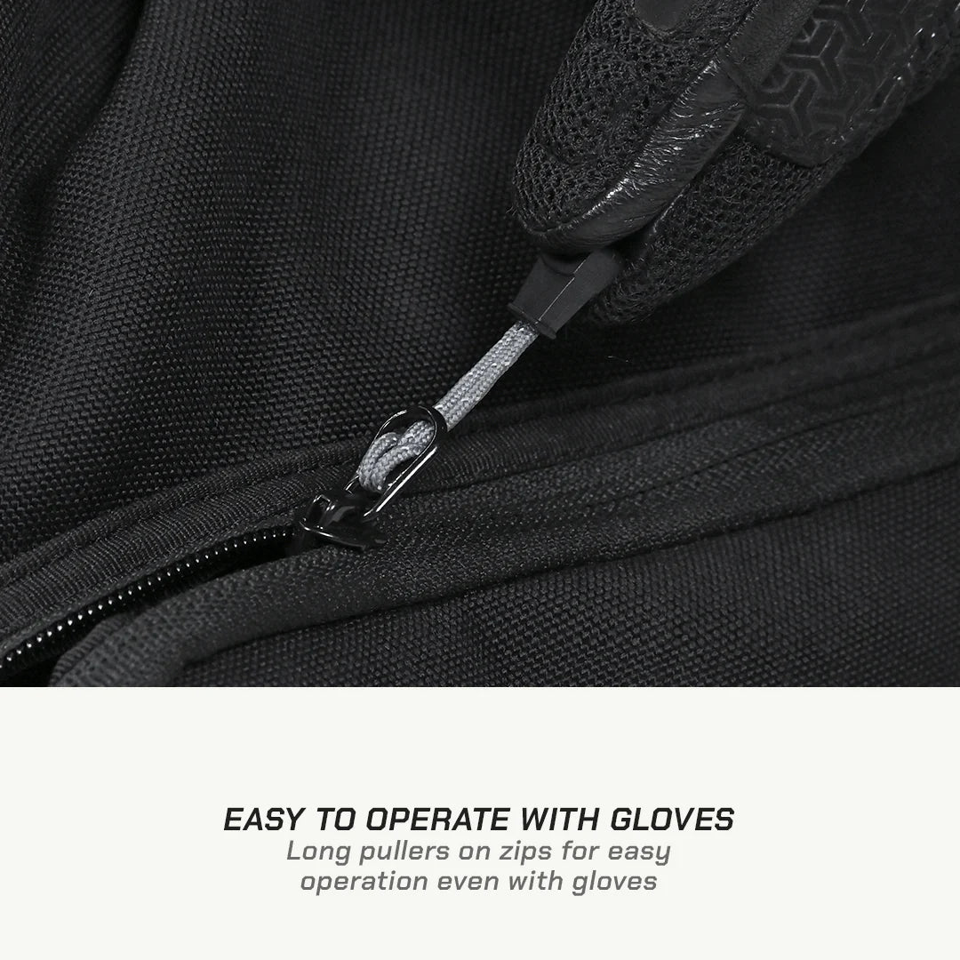 color_common ViaTerra rtw series - hammerhead 75 universal motorcycle tailbag has a long puller on zip