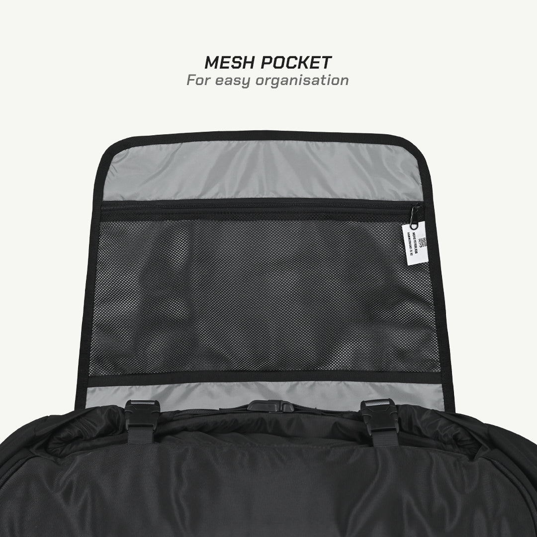 color_common ViaTerra rtw series - hammerhead 75 universal motorcycle tailbag has mesh pockets