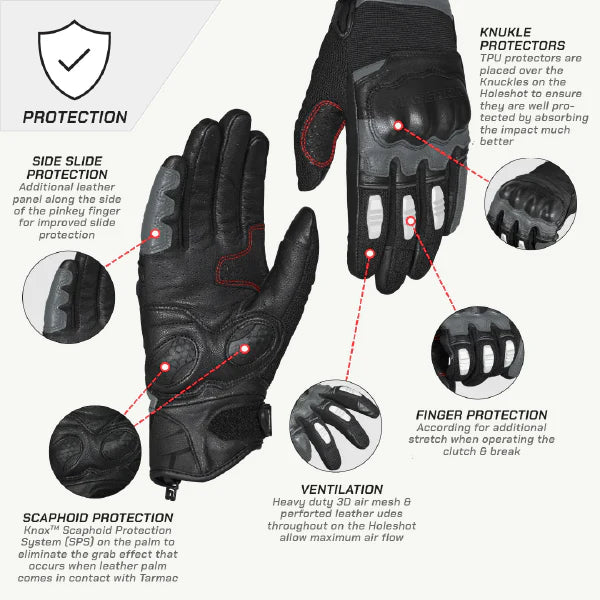 color_common ViaTerra holeshot – short motorcycle riding gloves for men that have knuckle protector