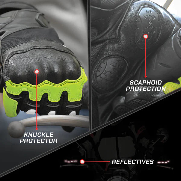 color_common ViaTerra holeshot – short motorcycle riding gloves for men that have scaphoid protection