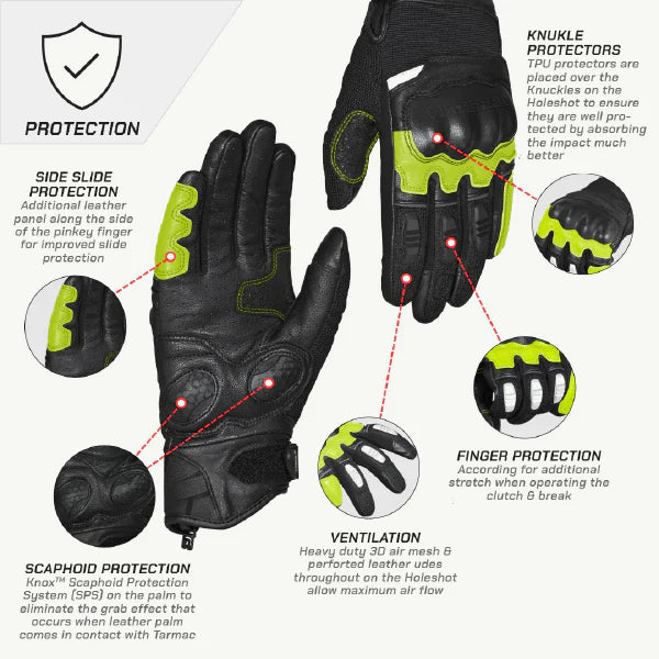 color_common ViaTerra holeshot – short motorcycle riding gloves for men that have knuckle protector