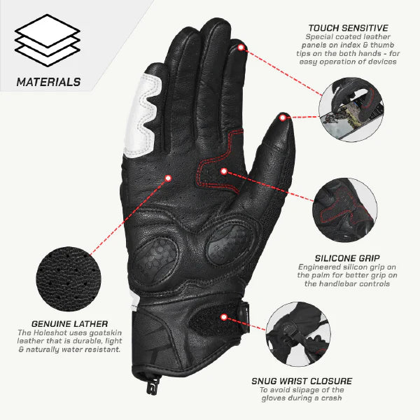color_common ViaTerra holeshot – short motorcycle riding gloves for men that have touch sensitive