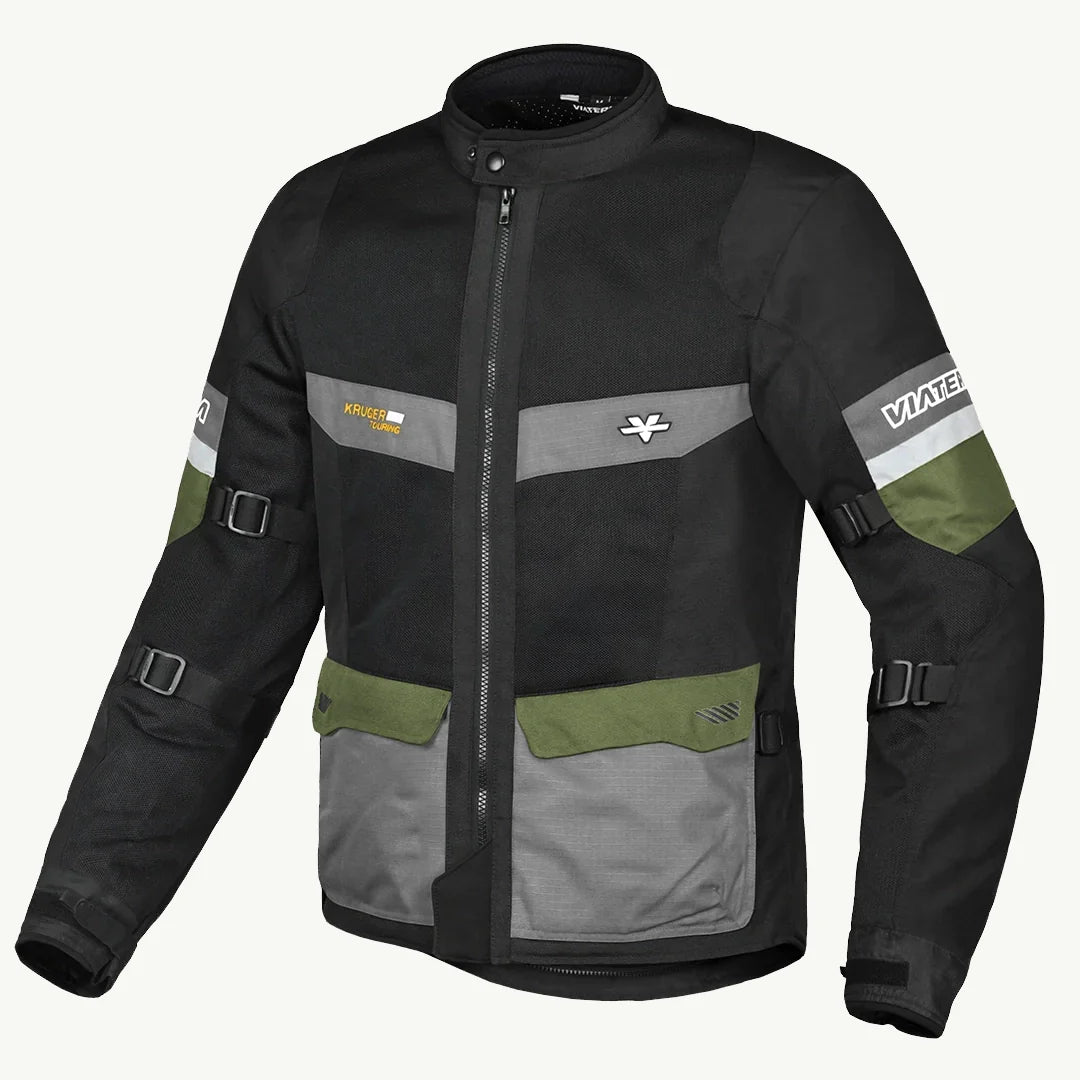 color_black Black Kruger Air Touring motorcycle jacket with mesh coverage