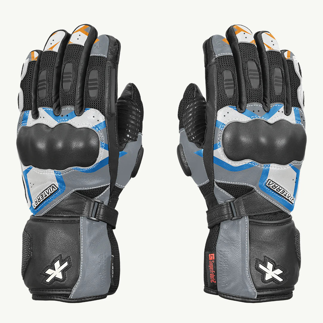 color_blue ViaTerra kruger – motorcycle touring riding gloves (sunsetblue)