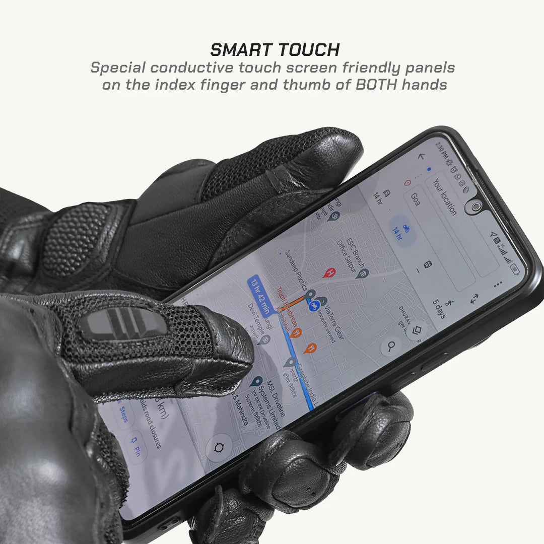 color_common ViaTerra kruger – motorcycle touring riding gloves have smart touch