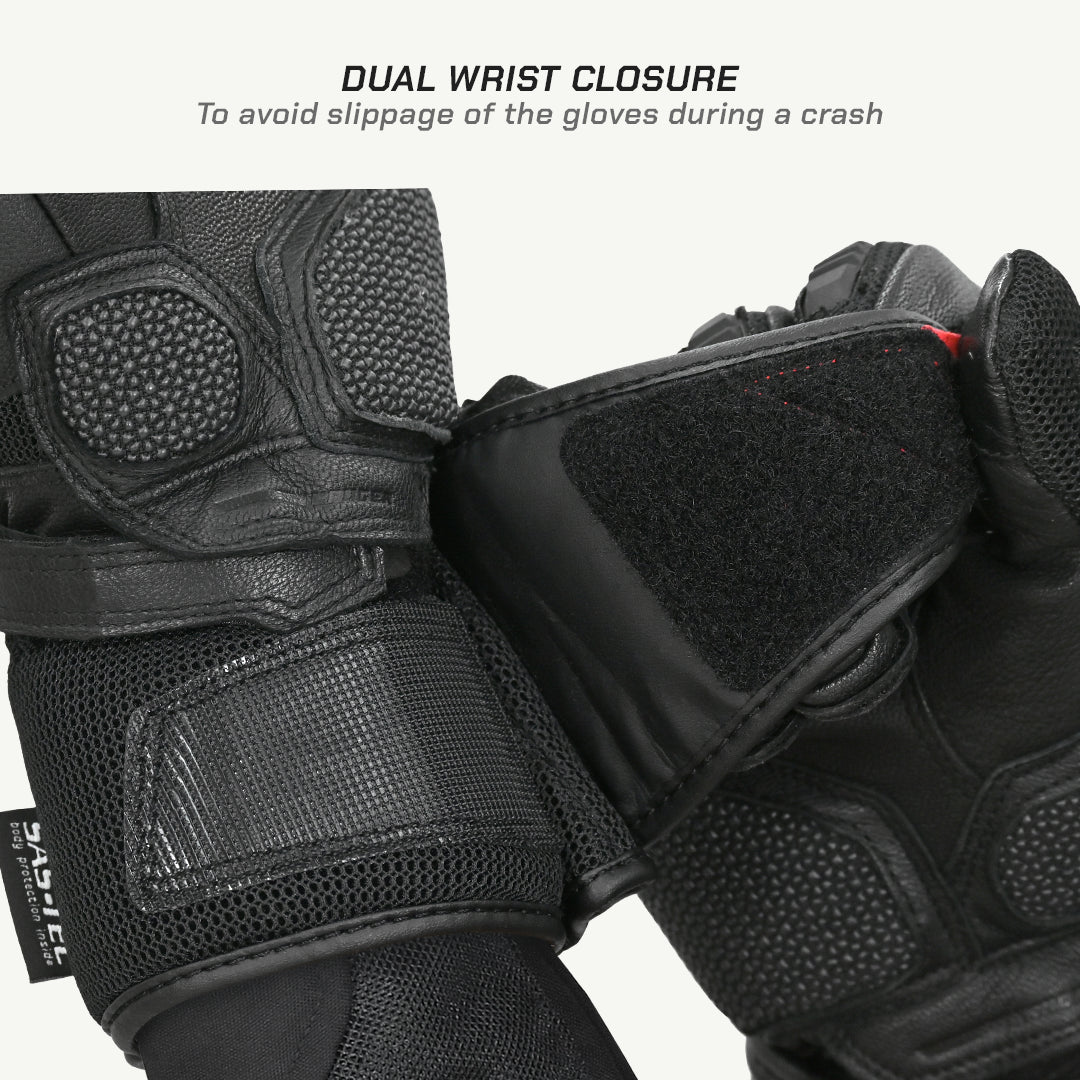 color_common ViaTerra kruger – motorcycle touring riding gloves have dual wrist closure
