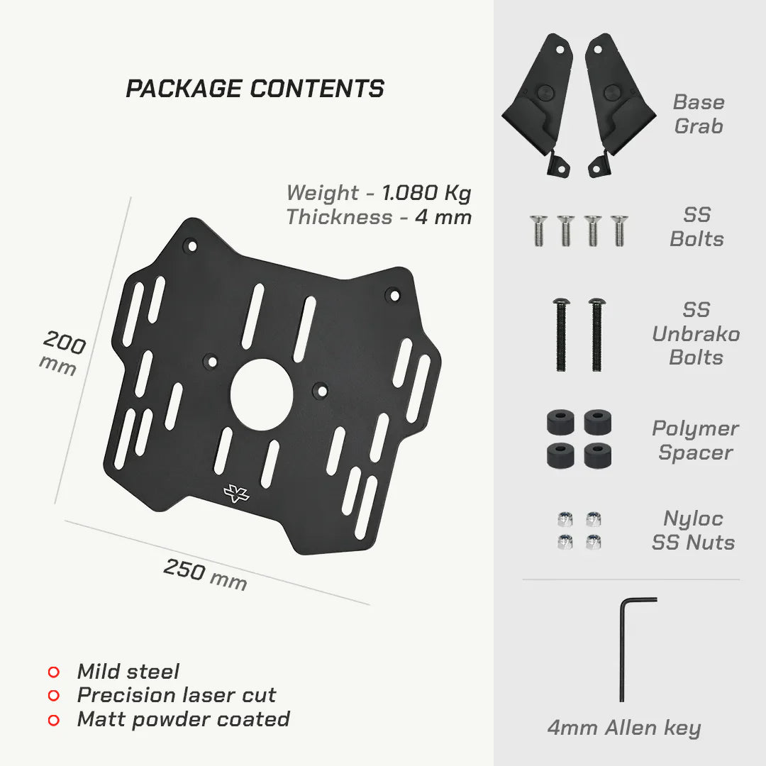 color_common KTM ADVENTURE 250/390 TOP BOX ADAPTER PLATE - Package Contents
