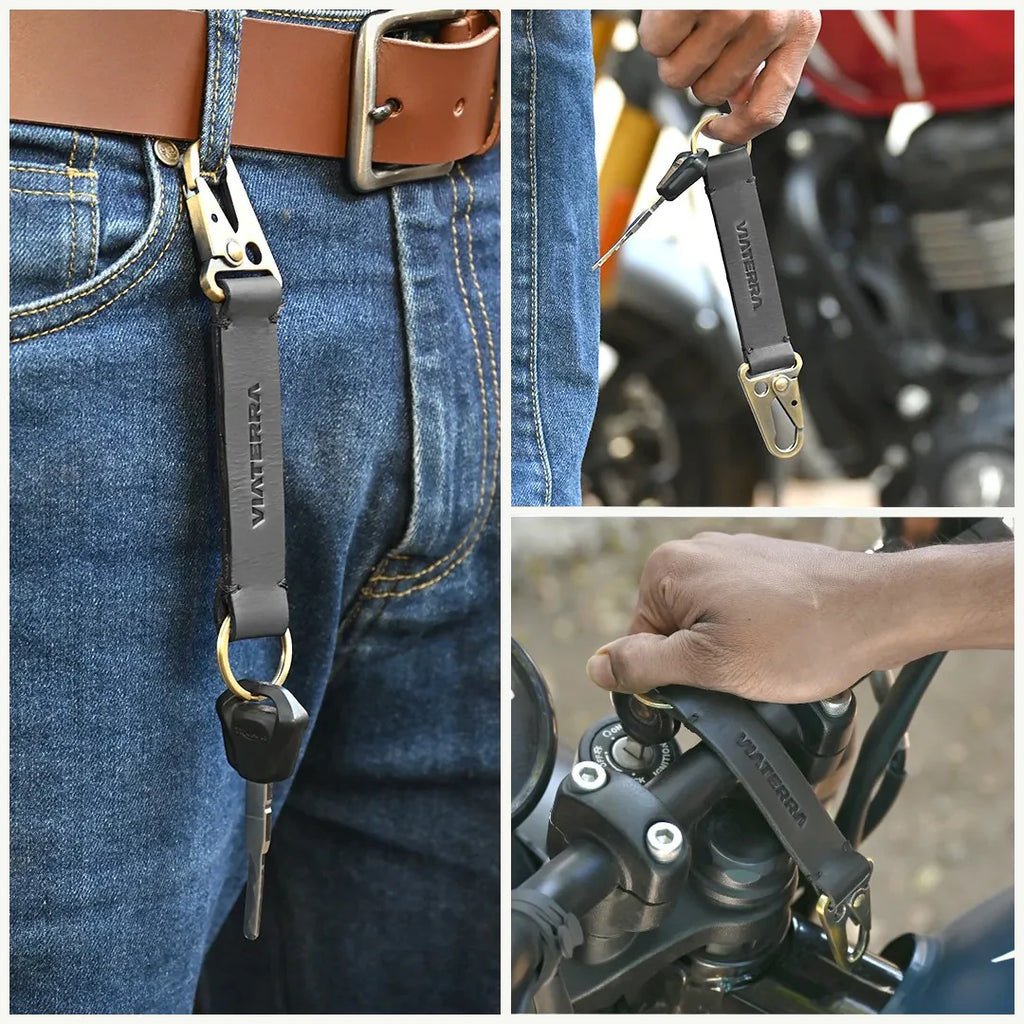 color_common Travel-Friendly Leather Key Holder