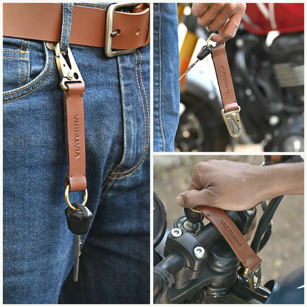 color_common Travel-Friendly Leather Key Holder-1