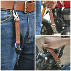color_common Travel-Friendly Leather Key Holder-1