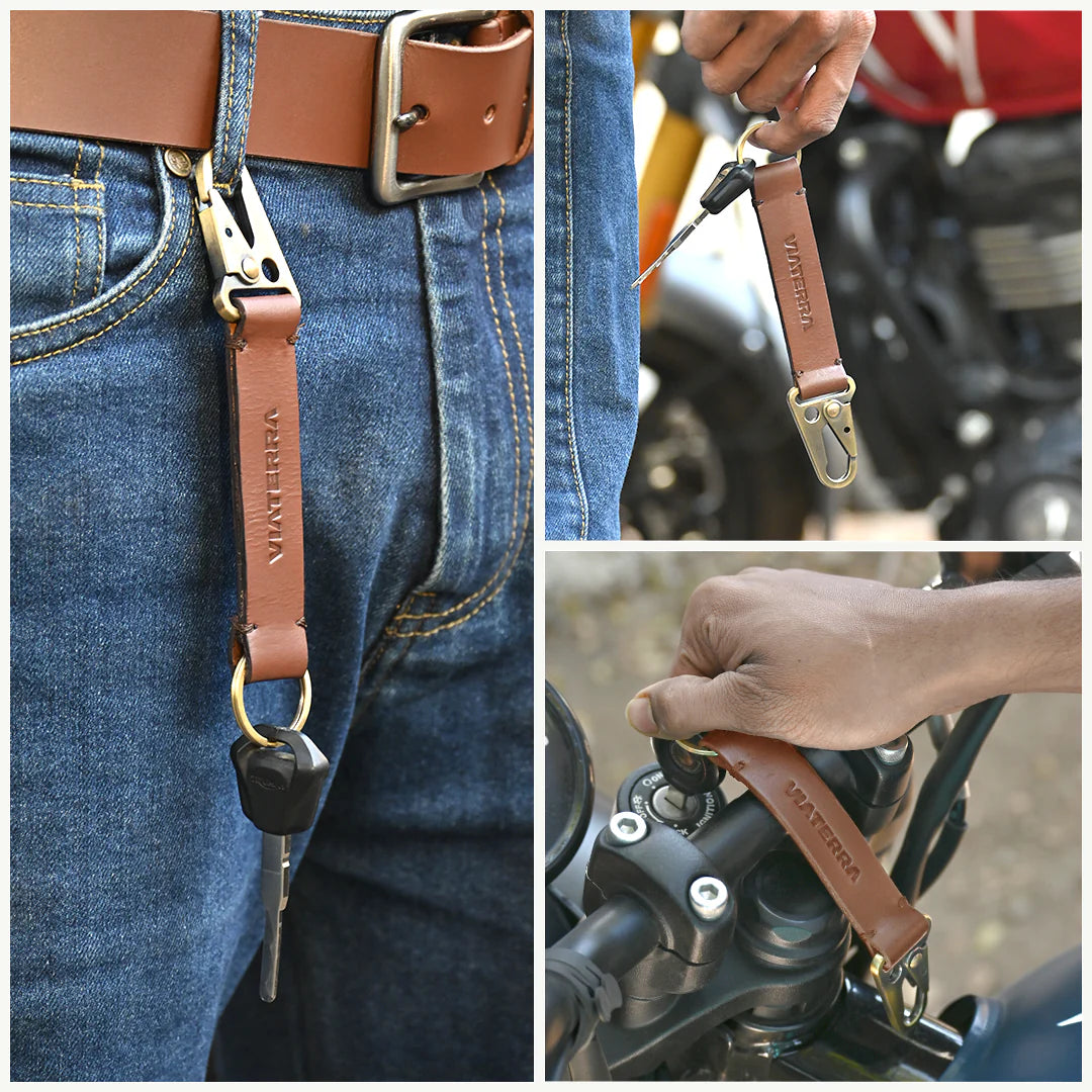 color_common Travel-Friendly Leather Key Holder-1