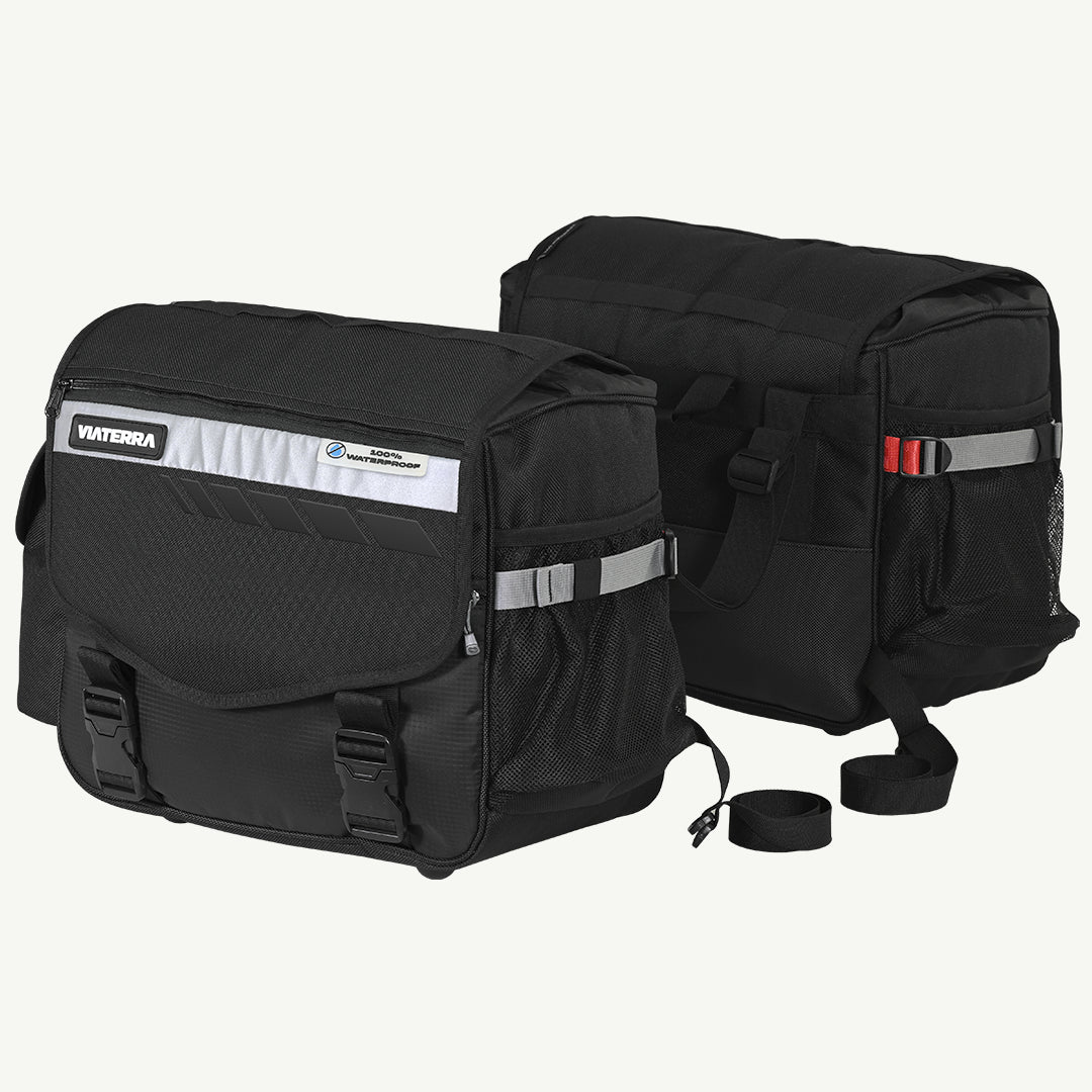 color_common ViaTerra LEH waterproof motorcycle saddlebags (front and back)