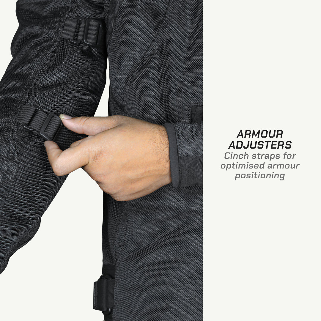 color_common SPENCER – STREET MESH MOTORCYCLE RIDING JACKET - Armour Adjusters