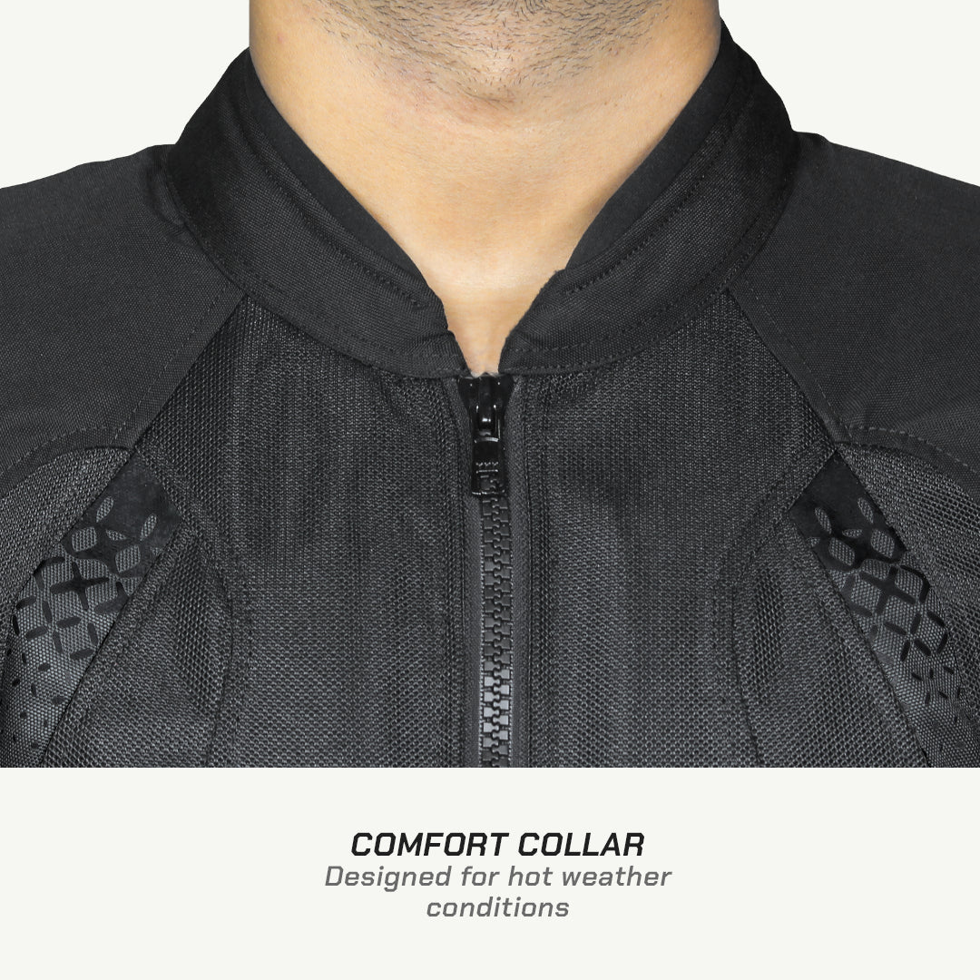 color_common SPENCER – STREET MESH MOTORCYCLE RIDING JACKET - Comfort Collar