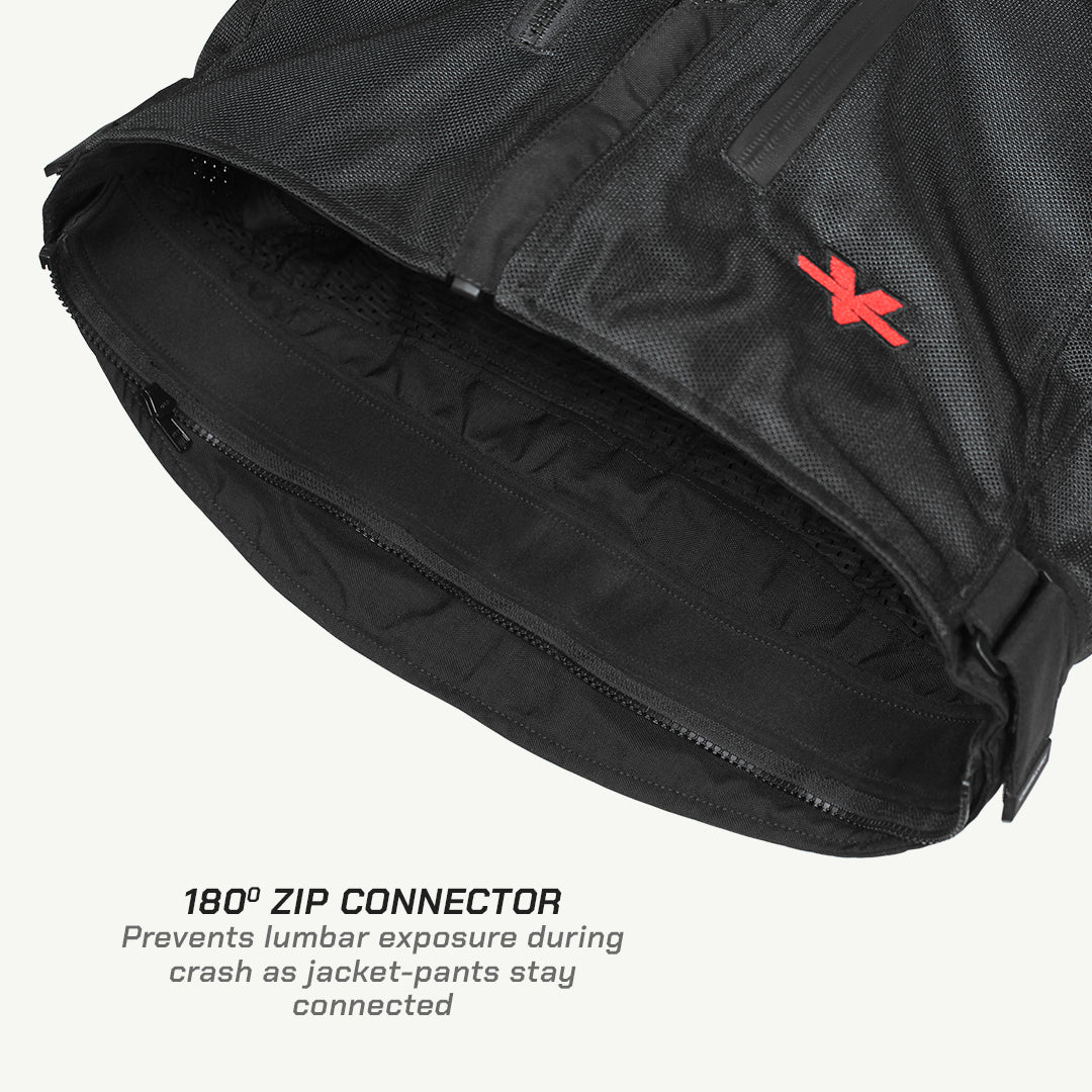 color_common SPENCER – STREET MESH MOTORCYCLE RIDING JACKET - 180 Zip Connector