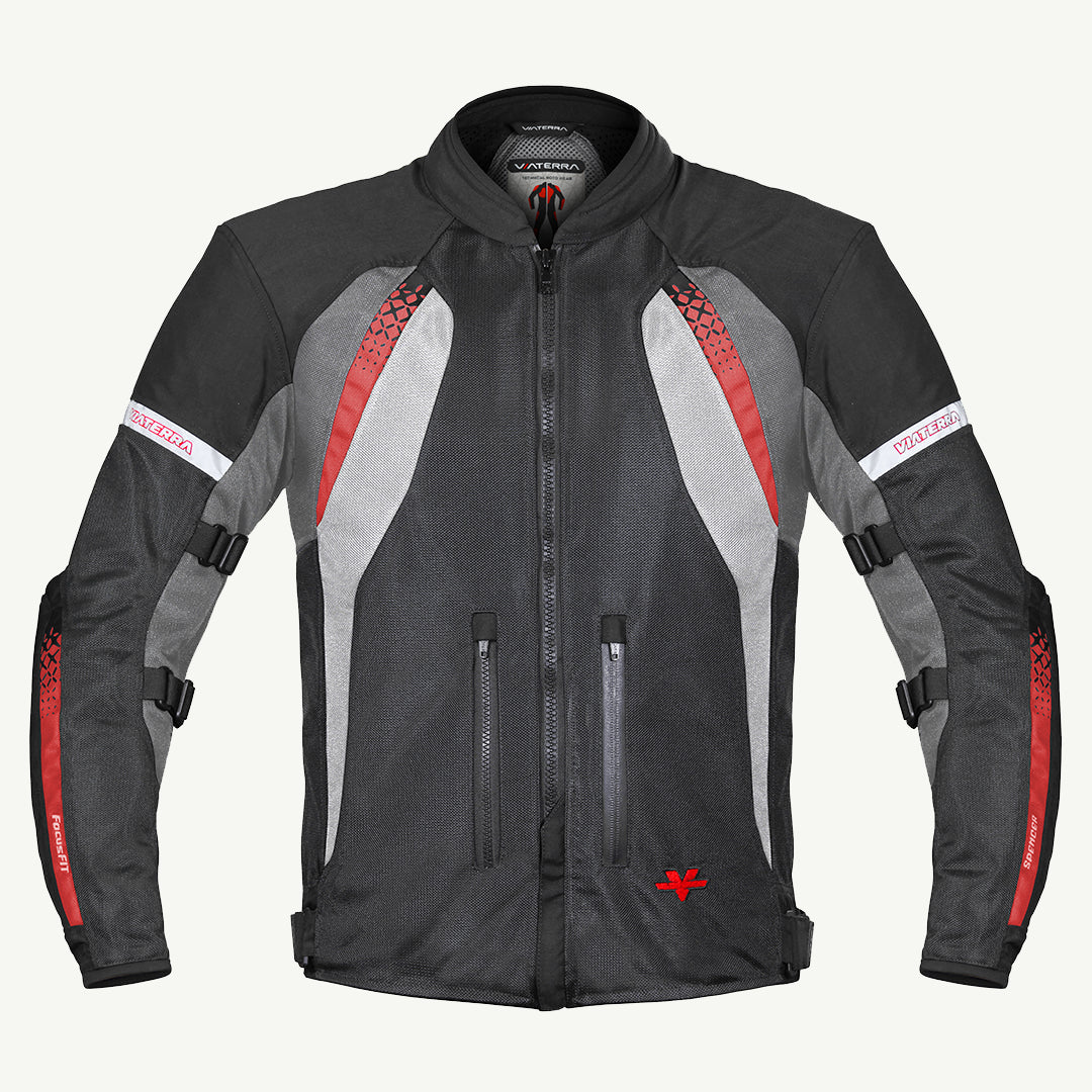 color_red MADE TO ORDER - SPENCER – STREET MESH MOTORCYCLE RIDING JACKET (Red)