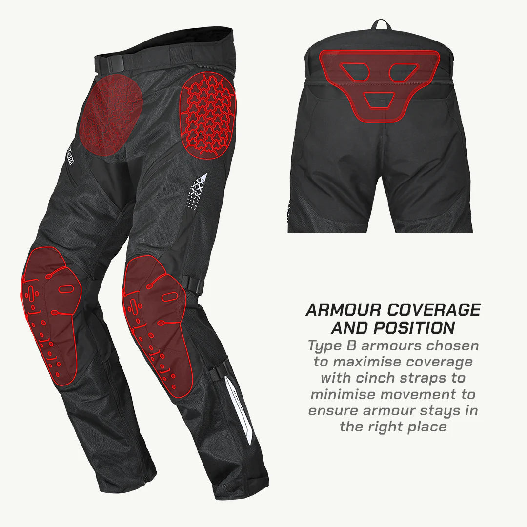 color_common ViaTerra made to order - spencer – street mesh motorcycle riding pants have type b armours
