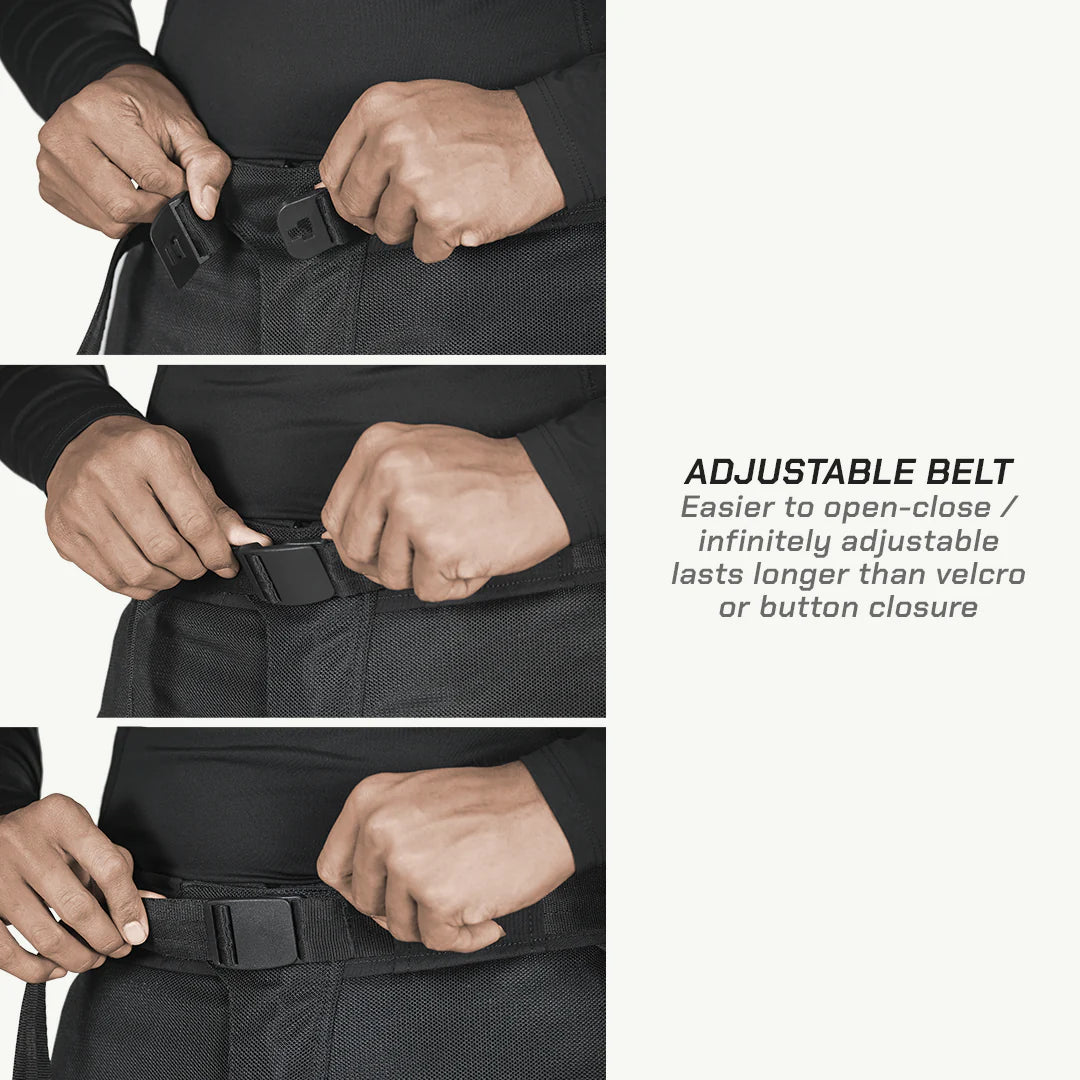 color_common ViaTerra made to order - spencer – street mesh motorcycle riding pants have adjustable belt