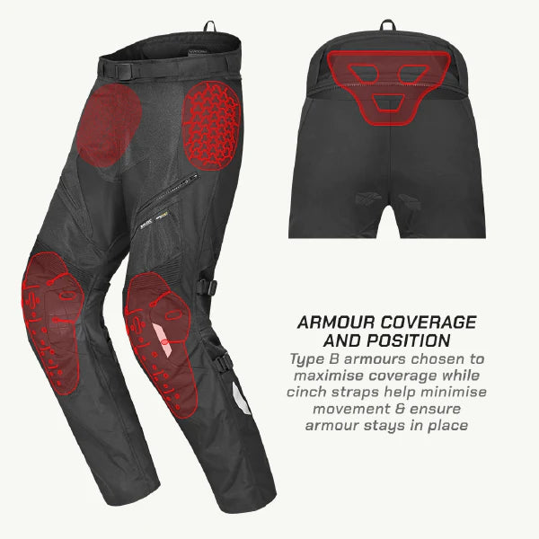color_common Munro Tailor Made - Street Mesh Motorcycle Riding Pants - Armour Coverage And Position