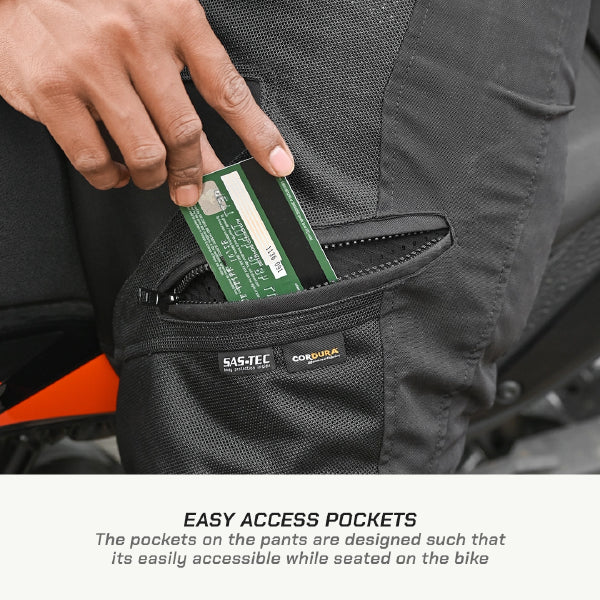 color_common Munro Tailor Made - Street Mesh Motorcycle Riding Pants - Easy Access Pockets