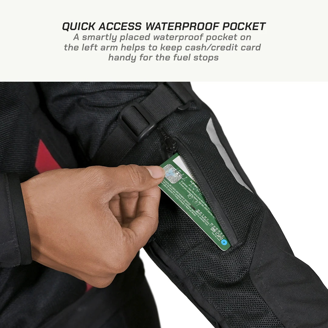 color_common Munro Tailor Made - Street Mesh Motorcycle Riding Jacket - quick access aterproof pocket