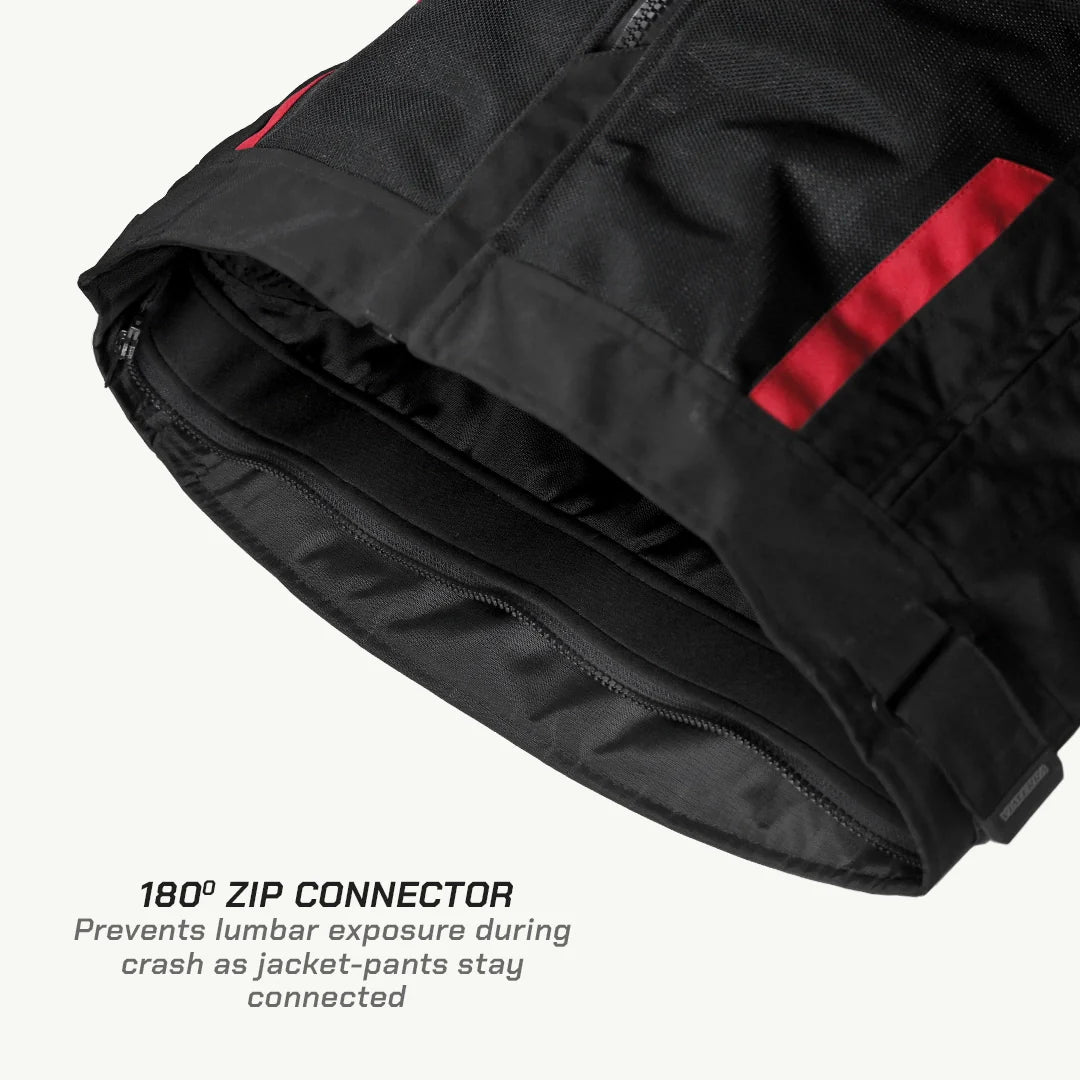 color_common Munro Tailor Made - Street Mesh Motorcycle Riding Jacket - 180 degree zip connector