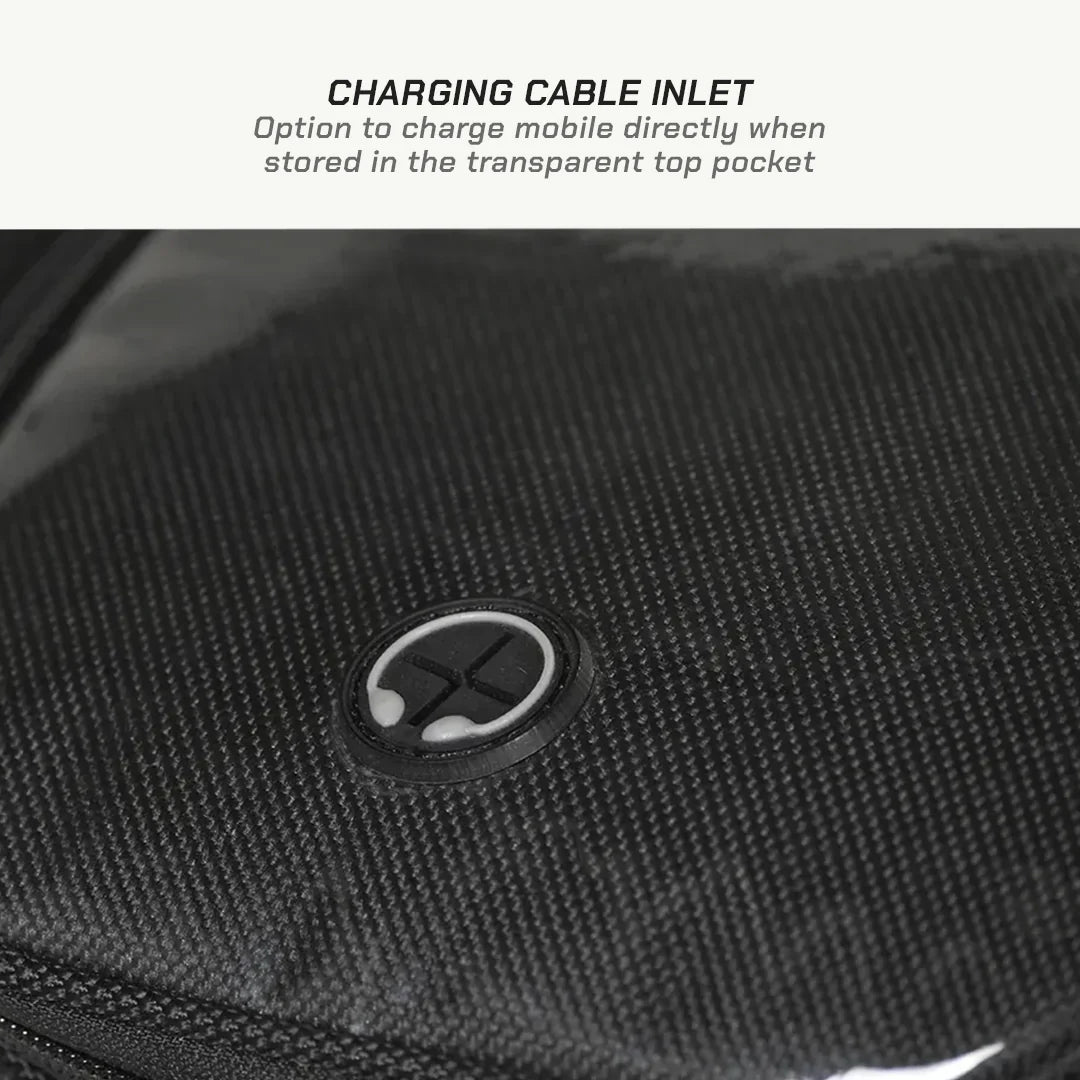 color_common ViaTerra oxus magnetic motorcycle tank bag with charging cable inlet