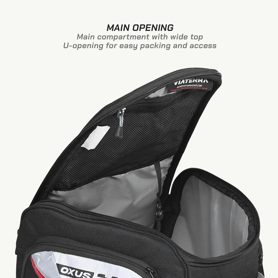 color_common ViaTerra oxus magnetic motorcycle tank bag (strap based) have U-opening