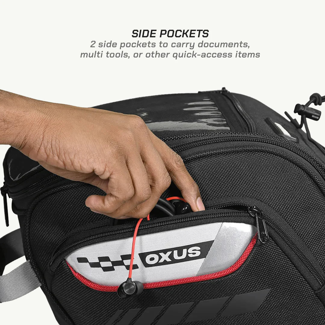 color_common ViaTerra oxus magnetic motorcycle tank bag (strap based) two side pockets