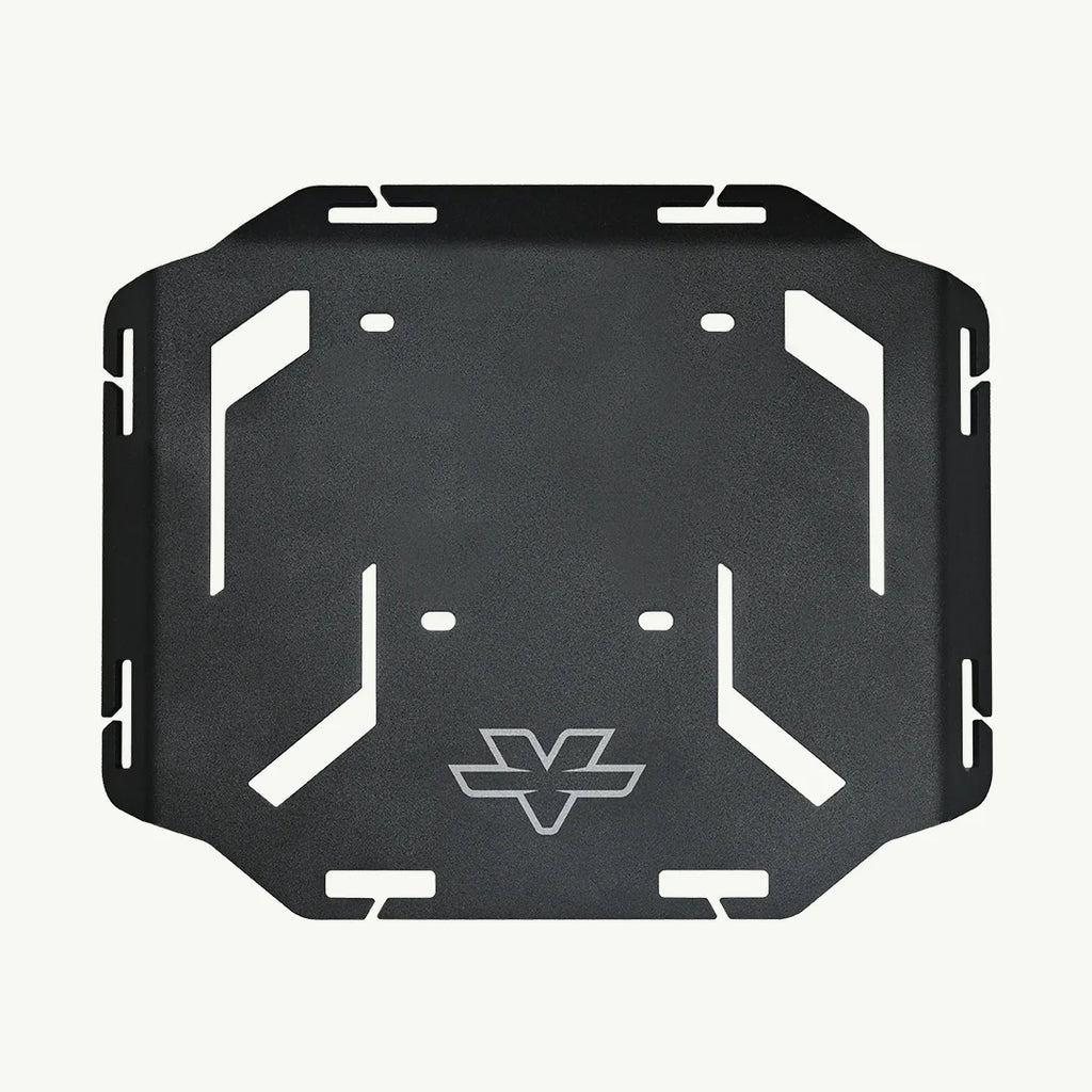 color_black Black metal plate with geometric design