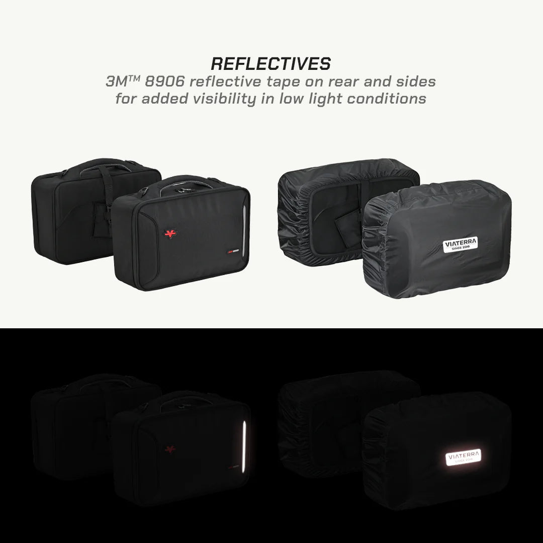 color_common ViaTerra quick release saddlebag (30l) with 3M 8906 reflective tape