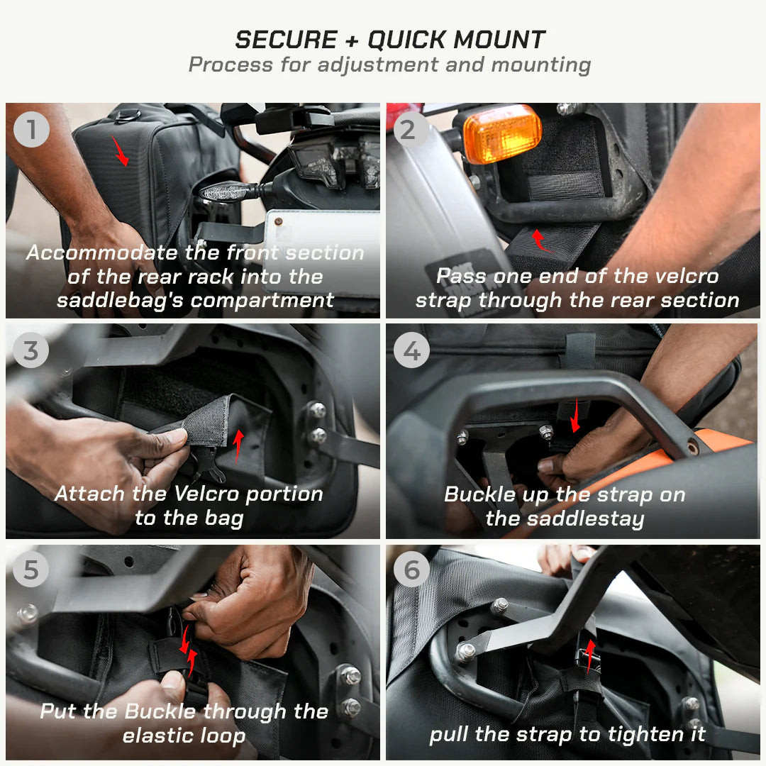 color_common ViaTerra quick release saddlebag (30l) have secure and quick mount