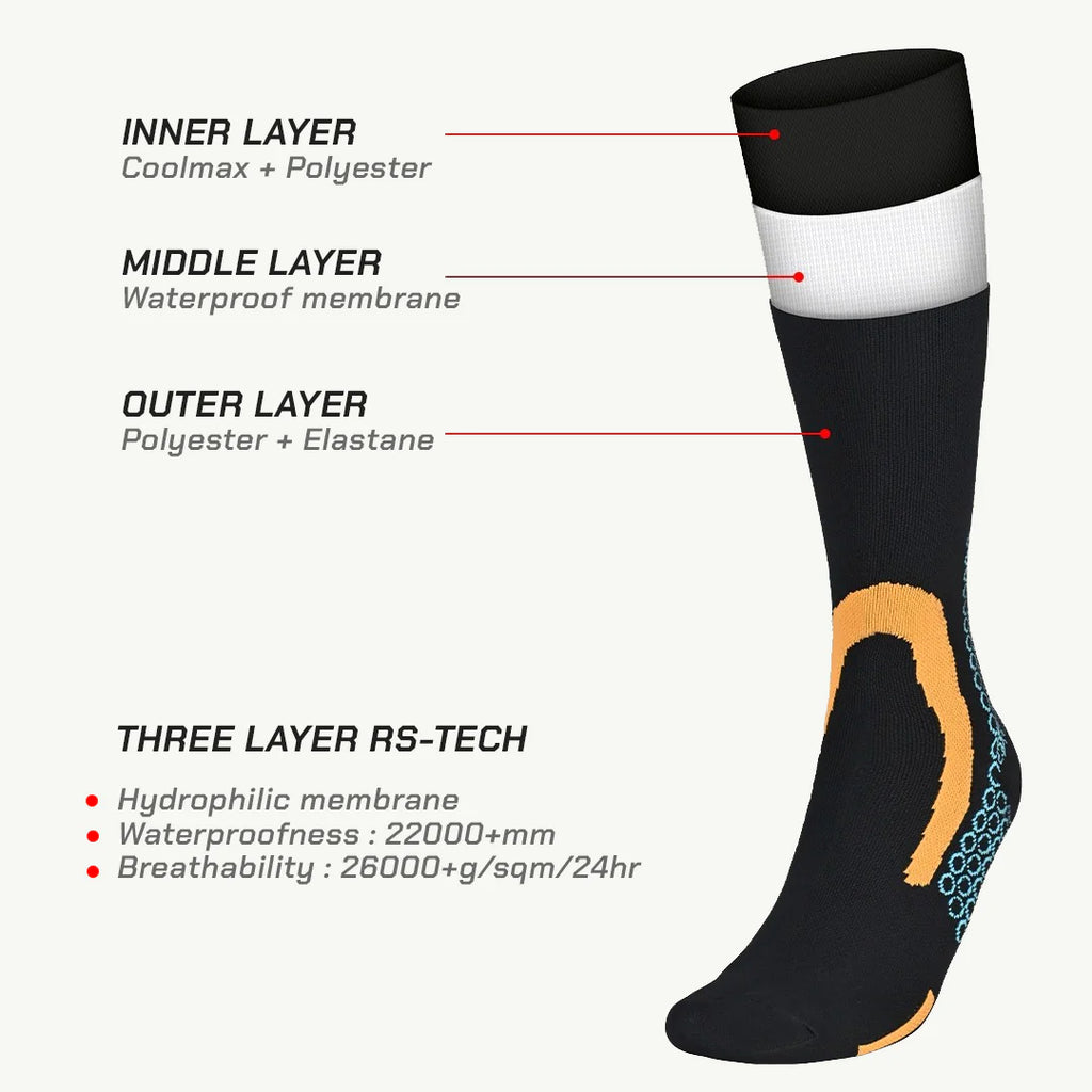 color_common Randy Sun Waterproof Knee High Socks with three layer RS-Tech