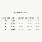 color_common RANDY SUN – WATERPROOF SOCKS KNEE HIGH - SIZE CHART