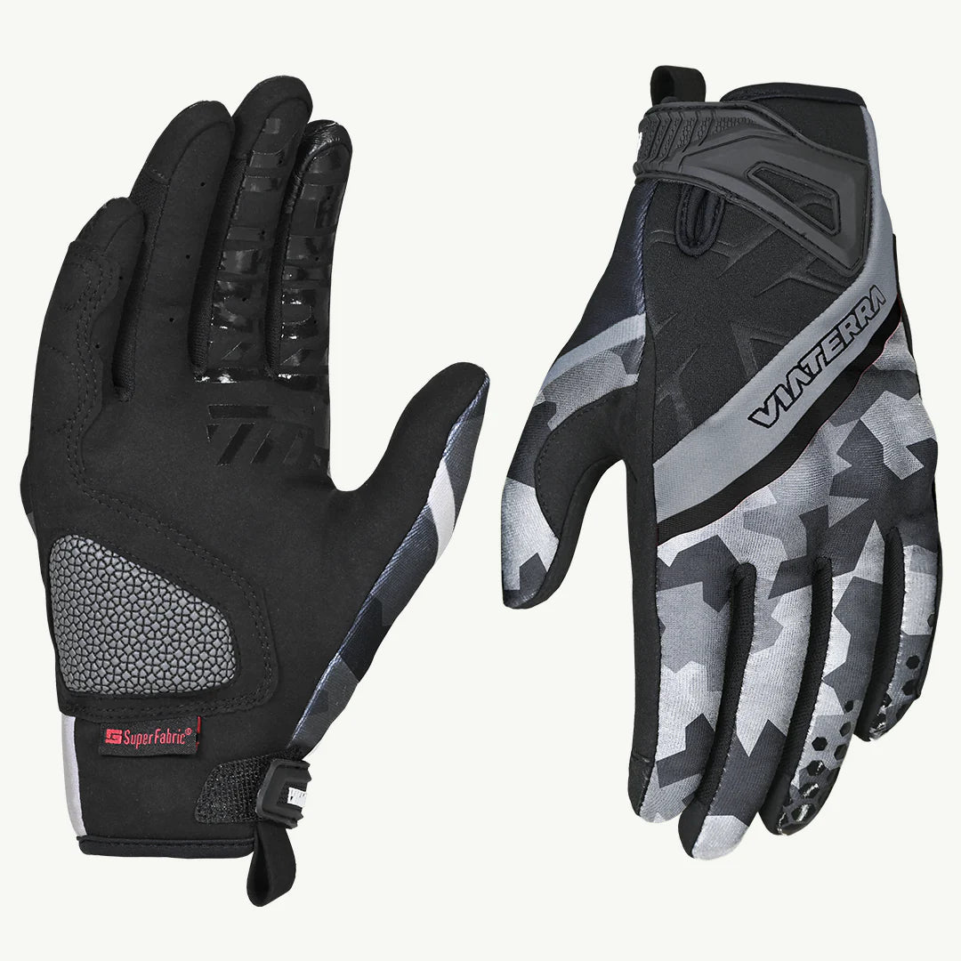 color_Snow-Camo ViaTerra roost – offroad trail riding motorcycle gloves (camo)