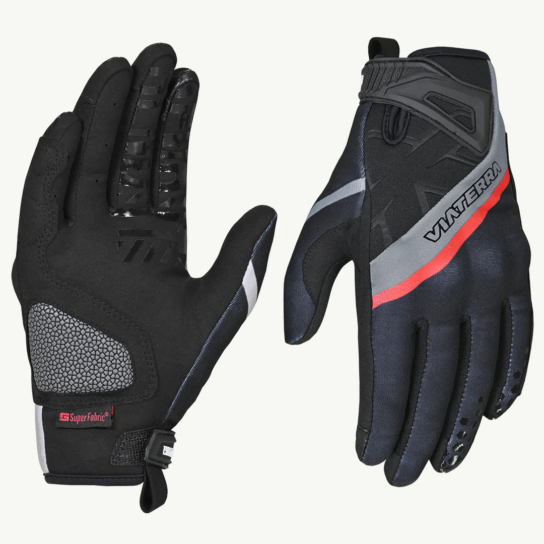 color_Midnight-Black ViaTerra roost – offroad trail riding motorcycle gloves (black)