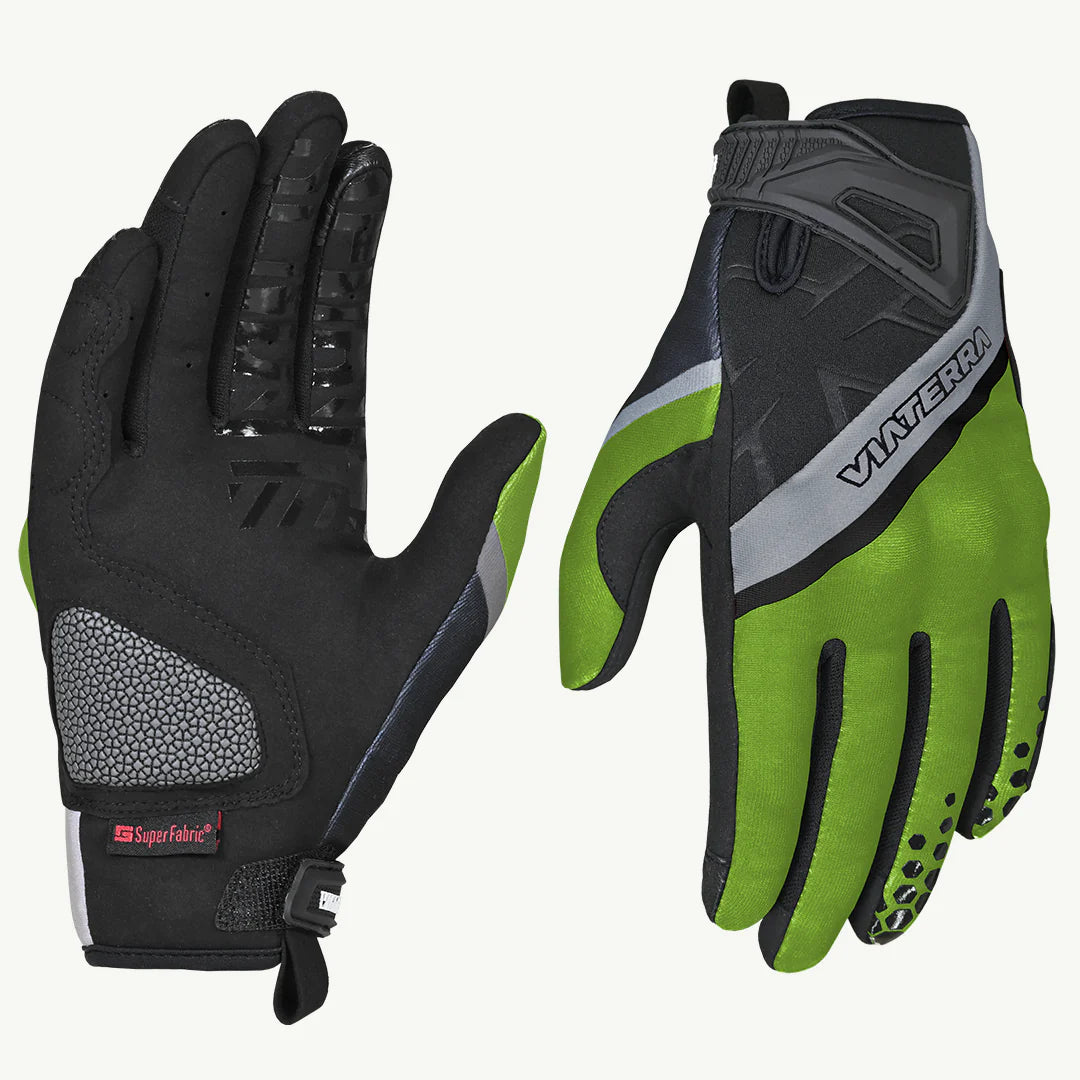 color_Neon-Green ViaTerra roost – offroad trail riding motorcycle gloves (green)