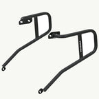 color_black A pair of black metal saddlebag stays for a Royal Enfield Himalayan motorcycle