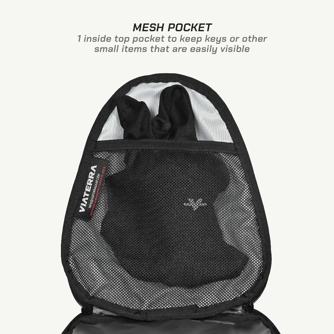 color_common ViaTerra seaty motorcycle tailbag has mesh pocket