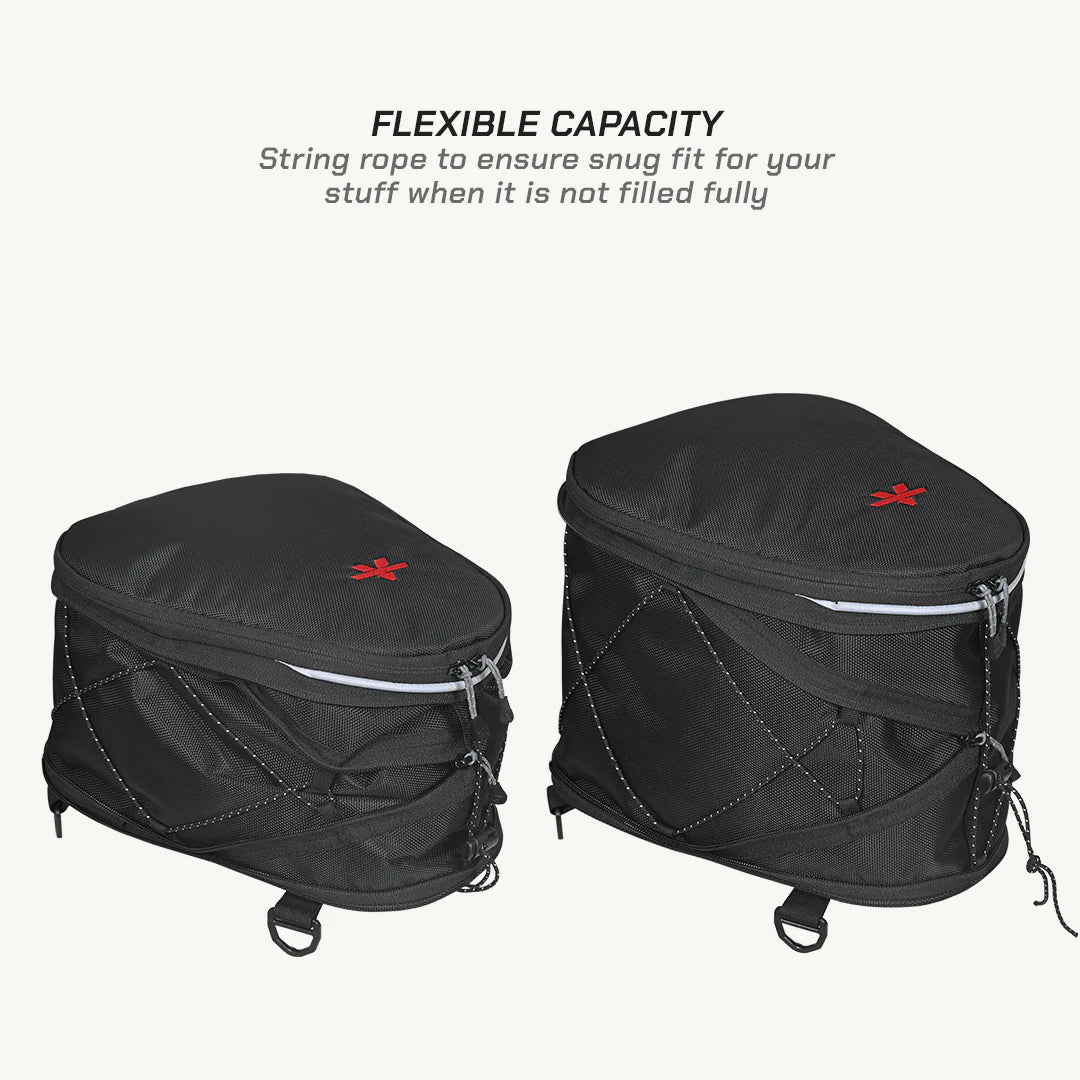 color_common ViaTerra seaty motorcycle tailbag has flexible capacity