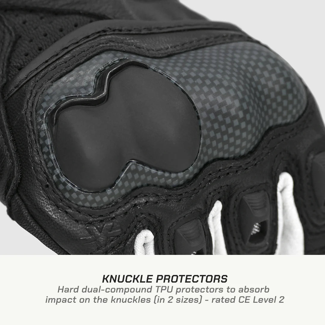 color_common ViaTerra shifter – short motorcycle leather riding gloves have knuckle protectors